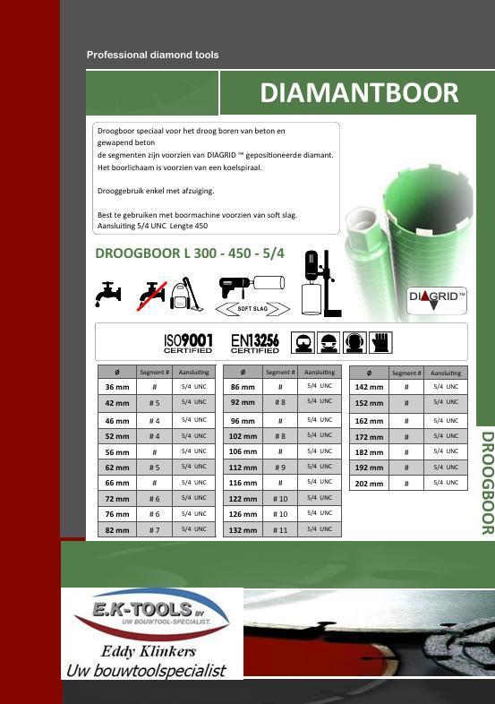 Kernboor droog - Steen - Beton - Gewapend beton., Bricolage & Construction, Outillage | Foreuses, Envoi