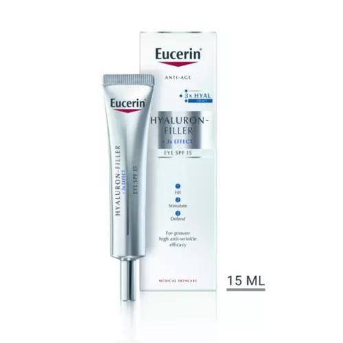 Eucerin Hyaluron-Filler 3x Effect Oogcontourcrème SPF15, Handtassen en Accessoires, Uiterlijk | Gezichtsverzorging, Nieuw, Verzenden