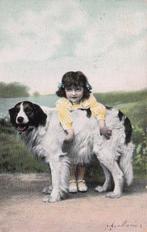Kind met hond - vooral fantasie kaarten - Ansichtkaart (190), Gelopen