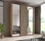 Kledingkast 180cm Eiken - Spiegels - Latjes - Garderobekast, Huis en Inrichting, Kasten | Overige, Verzenden, Nieuw