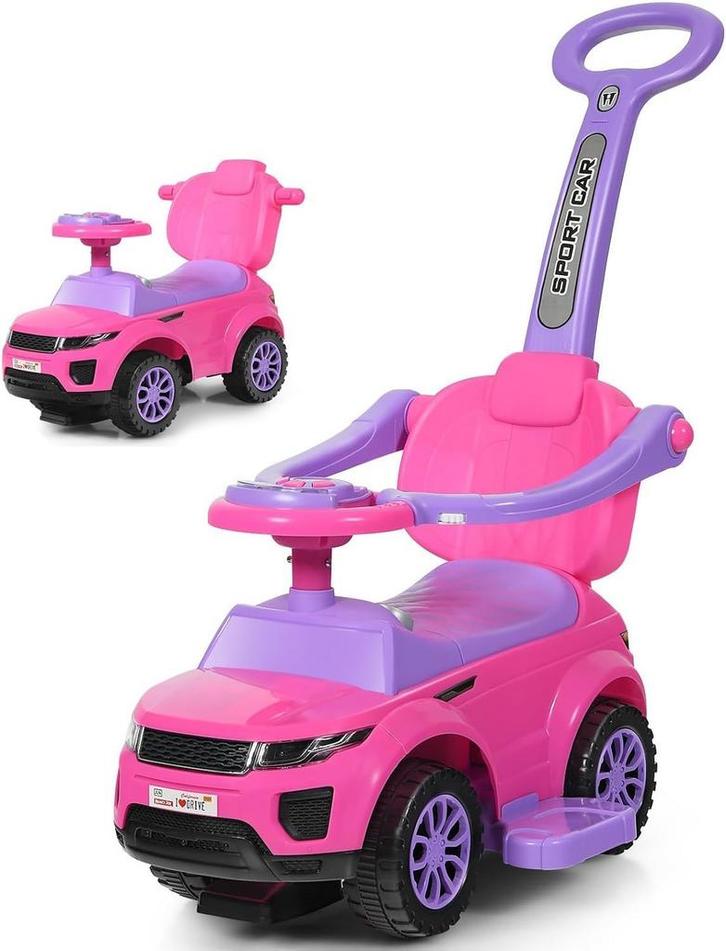 Loopauto - Loopwagen - Meisje - Met duwstang - Roze - COSTWA, Enfants & Bébés, Jouets | Extérieur | Véhicules & Draisiennes, Envoi