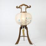 Andon Lantern  with Bellflower Design and Silk Covering, Antiek en Kunst
