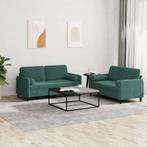 vidaXL 2-delige Loungeset met kussens fluweel donkergroen, Verzenden, Nieuw