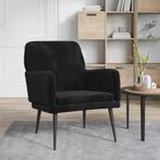 Fluweel Zwart Fauteuil | Tweede Kansje | Zacht Prijsje!, Huis en Inrichting, Fauteuils, Verzenden, Nieuw, Minder dan 75 cm, 50 tot 75 cm