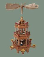 Kerstbeeldje - Draaiende kerstpiramide 3 verdiepingen - 45, Diversen, Nieuw