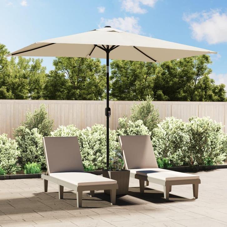 vidaXL Parasol vierhoekig zandwit 200 x 300 cm, Jardin & Terrasse, Parasols, Envoi