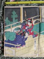 ukiyo-e Dit du Genji Baie de Suma - Utagawa Kunisada II, Antiek en Kunst