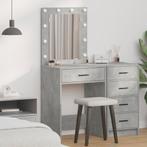 vidaXL Make-up Tafel met LED Verlichting in Betonnen Grijs,, Huis en Inrichting, Tafels | Kaptafels, Verzenden, Nieuw