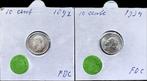 Nederland. Wilhelmina. 10 Cents 1892 en 1934 (Zonder