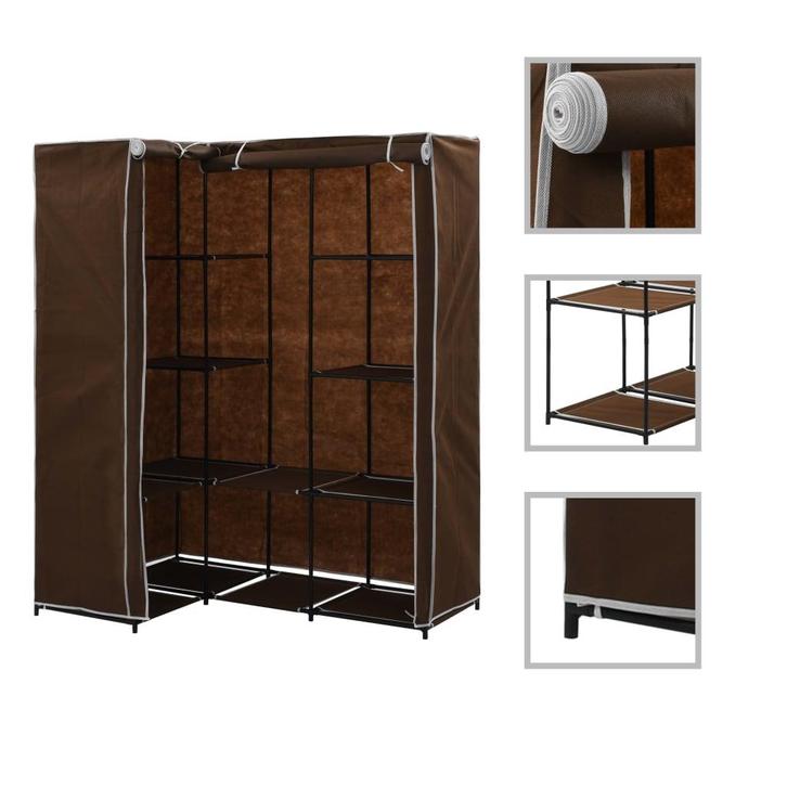 vidaXL Hoekkledingkast 130x87x169 cm bruin, Huis en Inrichting, Kasten | Kleerkasten, Nieuw, Verzenden