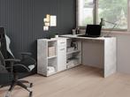 Meubella bureau Crister grijs 120 cm hoekbureau, Huis en Inrichting, Bureaus, Verzenden, Nieuw