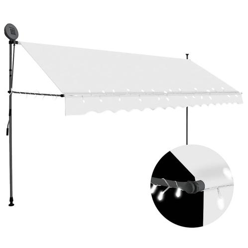 vidaXL Luifel handmatig uitschuifbaar met LED 400 cm, Tuin en Terras, Zonneschermen, Nieuw, Verzenden
