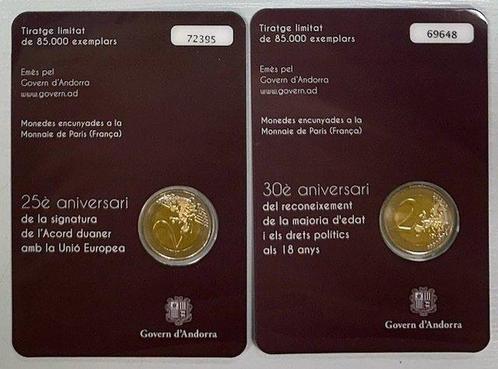 Andorra. 2 Euro 2015 Accords douaniers + Majorité à 18, Postzegels en Munten, Munten | Europa | Euromunten