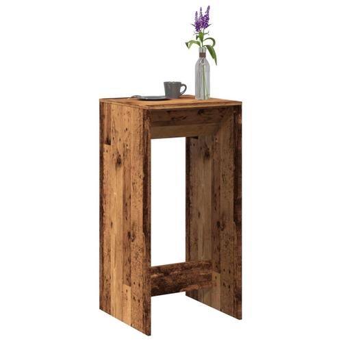 vidaXL Bartafel 51x50x103,5 cm bewerkt hout oud houtkleurig, Huis en Inrichting, Tafels | Eettafels, Nieuw, Verzenden