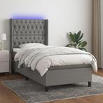 vidaXL Boxspring met matras en LED stof donkergrijs 90x200, Huis en Inrichting, Verzenden, Nieuw