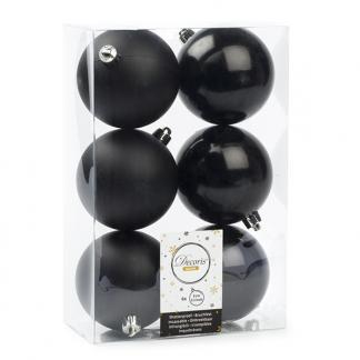 Kerstballen set | Decoris | Ø 8 cm | 6 stuks (Zwart), Divers, Noël, Envoi