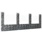 vidaXL Panier de gabion en forme de U avec 4 poteaux Fer, Tuin en Terras, Verzenden