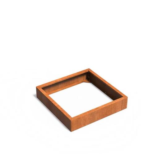 Cortenstaal plantenbak ‘Connect’ 100x100x20cm - Met bodem, Tuin en Terras, Bloembakken en Plantenbakken, Minder dan 30 cm, 100 cm of meer