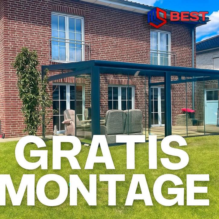 Veranda, carport, glazen schuifwand !! actie GRATIS montage, Tuin en Terras, Overkappingen, Nieuw, Veranda
