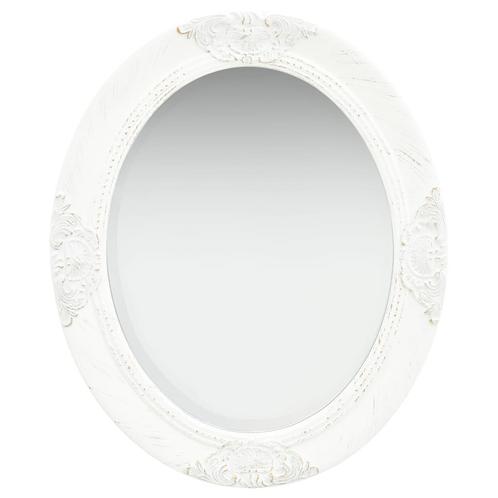 vidaXL Miroir mural style baroque 50x60 cm Blanc, Maison & Meubles, Accessoires pour la Maison | Miroirs, Neuf, Envoi