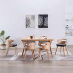 vidaXL Eetkamerstoelen 6 st gebogen hout en kunstleer zwart, Huis en Inrichting, Stoelen, Verzenden, Nieuw