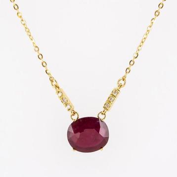 Hanger - 18 karaat Geel goud - 2.69ct. tw. Robijn - Diamant