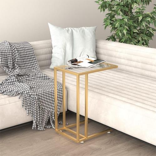 vidaXL Computer bijzettafel 50x35x65 cm gehard glas, Huis en Inrichting, Tafels | Bijzettafels, Nieuw, Verzenden