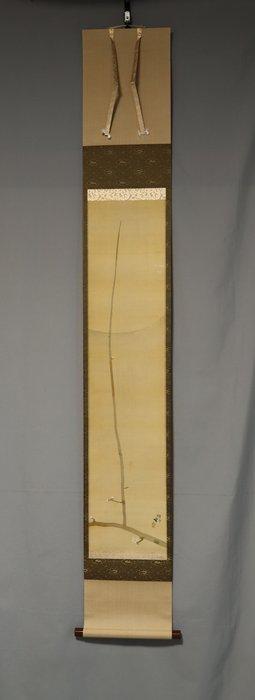 Plum and Moon - met handtekening Baisen  - Zijde - Hirai, Antiek en Kunst, Antiek | Overige Antiek