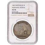 Zwitserland. 5 Francs 1863 - Neuchâtel Shooting Festival, Postzegels en Munten