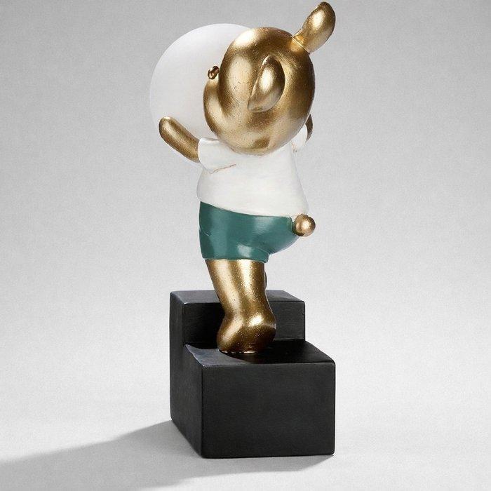 Tafellamp - Hars - Gouden Beer met Bolvormig, Antiquités & Art, Art | Objets design