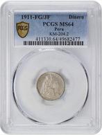 Peru. Dinero 1911 - PCGS MS64 (FG/JF), Postzegels en Munten