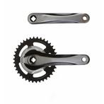 Crankset 38T zilver/zwart, Fietsen en Brommers, Fietsonderdelen, Verzenden, Nieuw