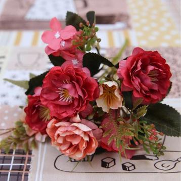 Kunst Boeket - Zijden Rozen Roos Bloemen Luxe Boeketten, Verzenden