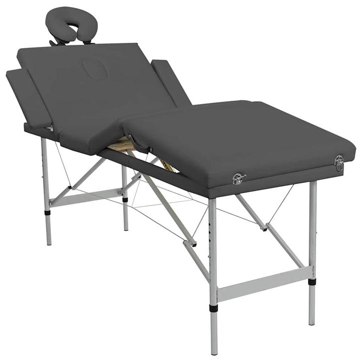 vidaXL Massagetafel met 4 zones 186x68 cm aluminium frame, Sports & Fitness, Produits de massage, Envoi