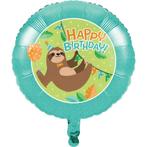 Happy Birthday Helium Ballon Luiaard Leeg 45cm, Nieuw, Verzenden