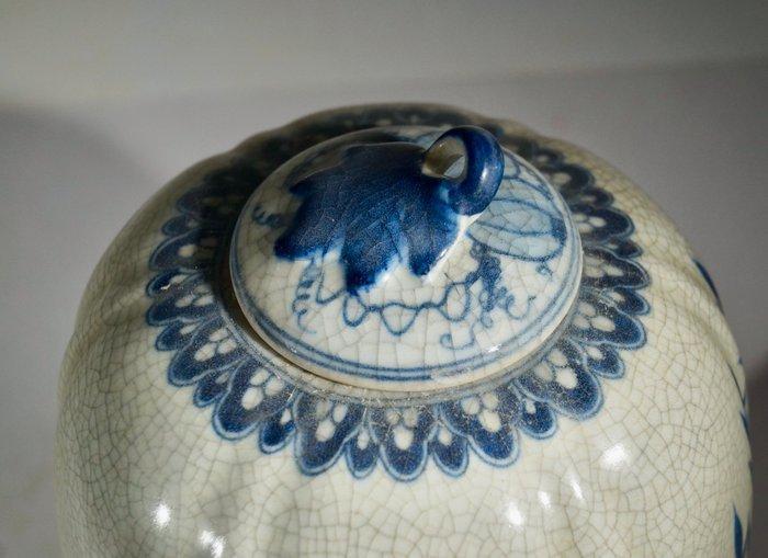 Chinese blauw-witte porseleinen pot met deksel – vogels en, Antiek en Kunst, Antiek | Overige Antiek