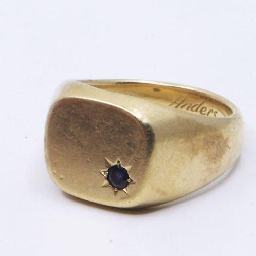 Ring - 18 karaat Geel goud - 0.11ct. tw. Diamant, Handtassen en Accessoires, Ringen