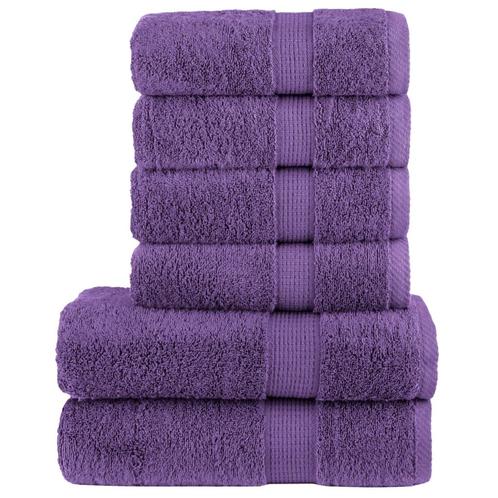 vidaXL 6-delige Handdoekenset SOLUND 600 g/m² paars, Maison & Meubles, Salle de bain | Linge de bain & Accessoires, Envoi