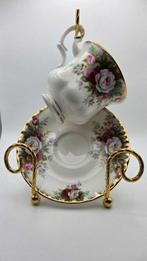 Koffieservies (10) - Porselein, Goud - Set van 10 kop en, Antiquités & Art