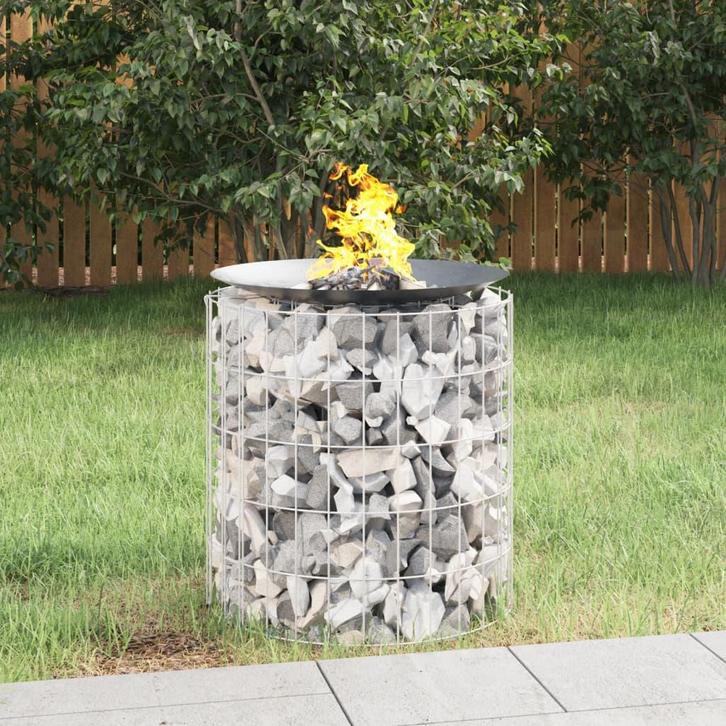 vidaXL Schanskorf vuurplaats Ø 50 cm gegalvaniseerd ijzer, Huis en Inrichting, Haarden, Nieuw, Verzenden