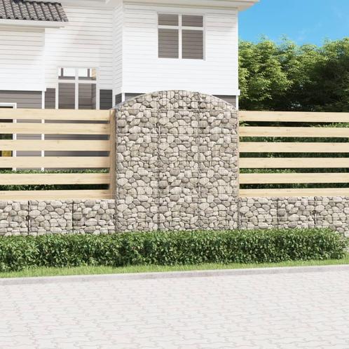 vidaXL Schanskorf gewelfd 150x50x180/200 cm gegalvaniseerd, Tuin en Terras, Bloempotten, Nieuw, Verzenden
