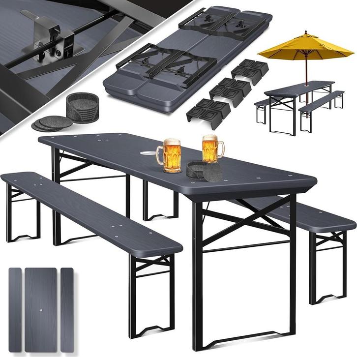 KESSER® Biertafel - Picknicktafel - Opvouwbaar - Antraciet, Huis en Inrichting, Overige Huis en Inrichting, Verzenden