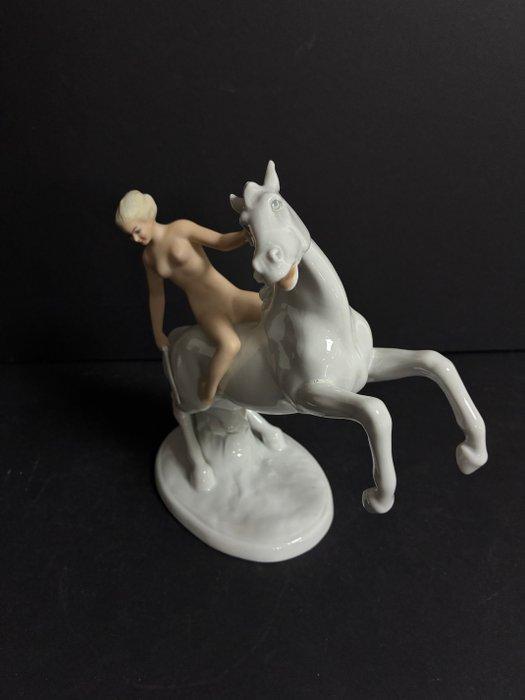 Wallendorf - Beeldje - Lady on Horseback - Biscuit, Antiek en Kunst, Antiek | Glaswerk en Kristal