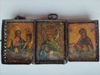 Reis-icoon - Heiligen, Drieluik - hout, metaal