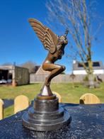 Beeld, Bronze Winged Lady Car Mascot - 24,5 cm - Brons,