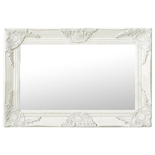 vidaXL Miroir mural style baroque 60x40 cm Blanc, Maison & Meubles, Accessoires pour la Maison | Miroirs, Neuf, Envoi