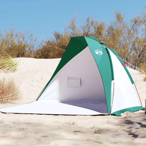 vidaXL Strandtent 268x223x125 cm 185T polyester zeegroen, Caravans en Kamperen, Tenten, Nieuw, Verzenden
