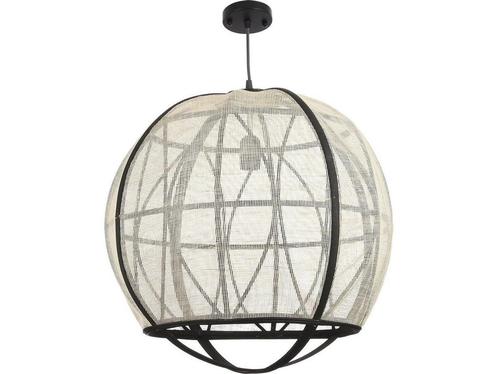 Mica Decorations Pella Hanglamp - H50 x Ø51 cm - Linnen -, Huis en Inrichting, Lampen | Hanglampen, Nieuw, Verzenden