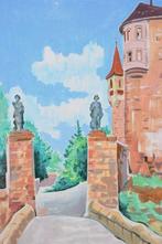 German School (1972) - Castle entrance with statues - NO, Antiek en Kunst