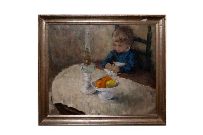 Europese school (XX) - Child at the Table – German, Antiquités & Art, Art | Peinture | Classique